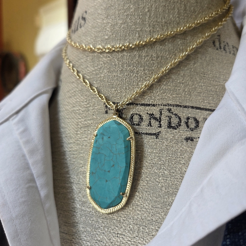 Kendra Scott - Faceted Turquoise Long Pendant Necklace